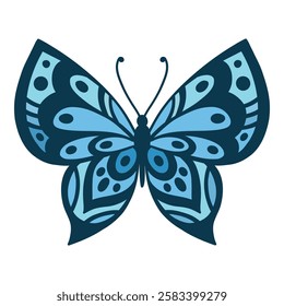 Hand drawn butterfly. Flower butterflies, moth wings and spring colorful flying insect. Drawing flying papillon butterfly isolated vector icon on white background.