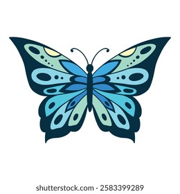 Hand drawn butterfly. Flower butterflies, moth wings and spring colorful flying insect. Drawing flying papillon butterfly isolated vector icon on white background.