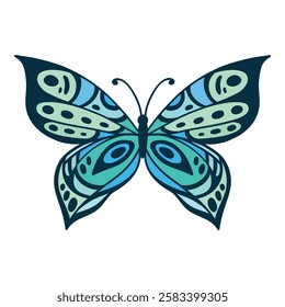 Hand drawn butterfly. Flower butterflies, moth wings and spring colorful flying insect. Drawing flying papillon butterfly isolated vector icon on white background.