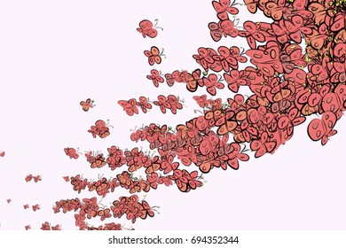 Hand drawn butterfly illustrations background, good for graphic design, wallpapers or booklets. Cartoon style vector graphic.