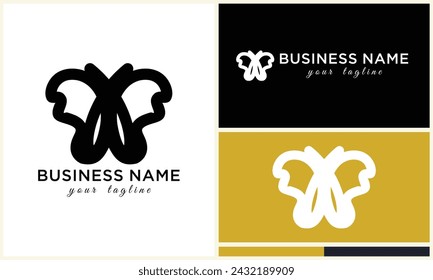 hand drawn butterfly logo template