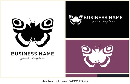 hand drawn butterfly logo template