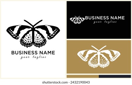 hand drawn butterfly logo template