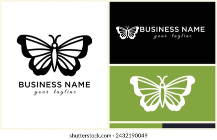 plantilla dibujada a mano del logotipo de la mariposa