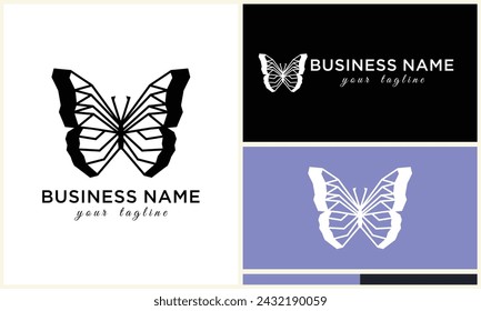 hand drawn butterfly logo template