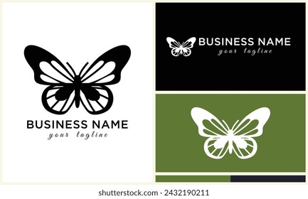 hand drawn butterfly logo template