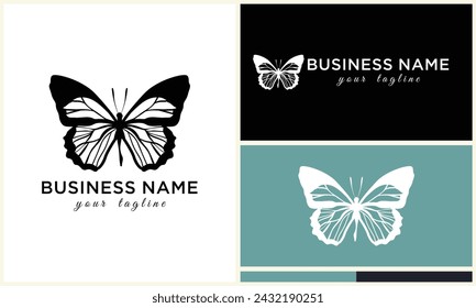 hand drawn butterfly logo template