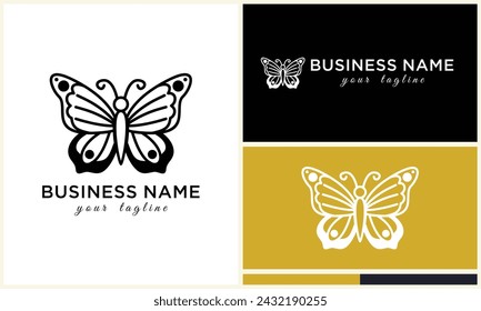 hand drawn butterfly logo template
