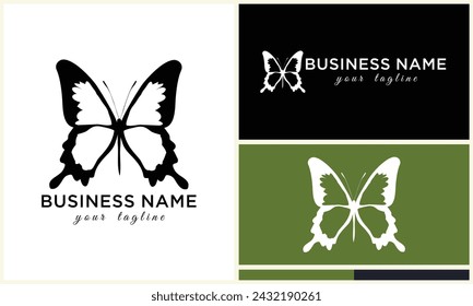 plantilla dibujada a mano del logotipo de la mariposa