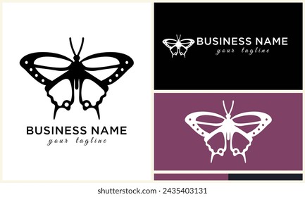 hand drawn butterfly logo template