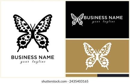 hand drawn butterfly logo template