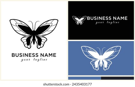 hand drawn butterfly logo template