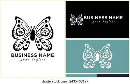 Handgezeichnete Schmetterling-Logo-Vorlage