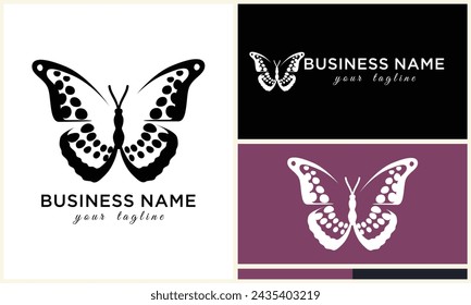hand drawn butterfly logo template