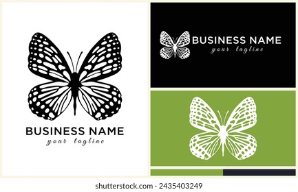 hand drawn butterfly logo template