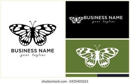 hand drawn butterfly logo template