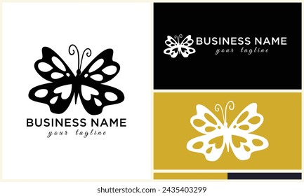 hand drawn butterfly logo template