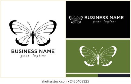 hand drawn butterfly logo template