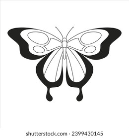 Hand drawn butterfly outline design 