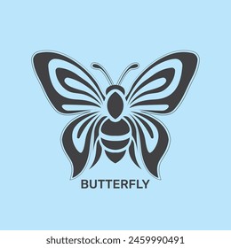 Hand drawn butterfly outline Vector illustration design