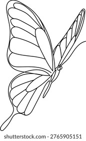 Hand Drawn Butterfly Outline Vector Illustration Nature Insect Sketch Style EPS