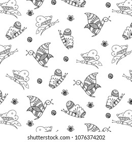 Hand drawn butterfly pattern