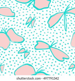 Hand drawn butterfly seamless background. Vector illustration. Wrapping. Surface decoration.