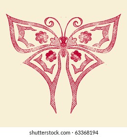 Hand drawn butterfly. Vector.