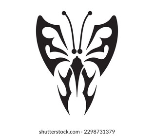 Hand drawn butterfly white black zentangle style for t-shirt design tattoo or coloring book for adults
