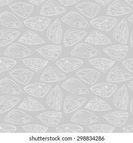 Hand drawn butterfly wings background. Vector seamless pattern.