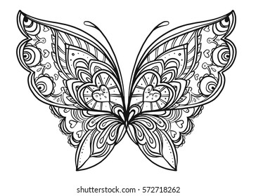 920 Zentangle Butterfly Coloring Pages , Free HD Download