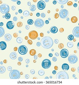 hand drawn buttons seamless pattern. colorful vector illustration