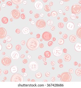hand drawn buttons seamless pattern. colorful vector illustration