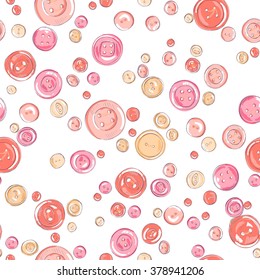 hand drawn buttons seamless pattern. colorful vector illustration
