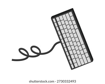 Computertastatur mit handgezogenem Kabel