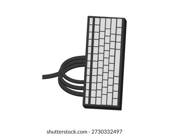 Computertastatur mit handgezogenem Kabel