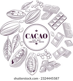 
Hand Drawn Cacao Beans Chocolate