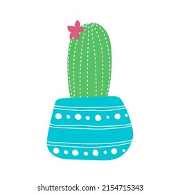  Hand drawn cacti  sketch set for stickers, prints, design and decor. Vector flat illustration