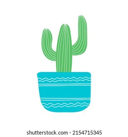  Hand drawn cacti  sketch set for stickers, prints, design and decor. Vector flat illustration