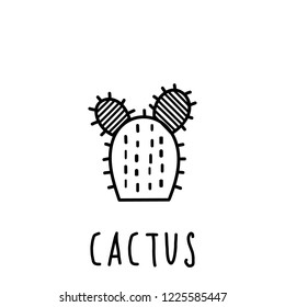 Hand Drawn Cactus Doodle Icon 