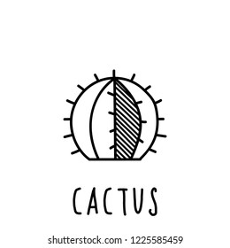 Hand Drawn Cactus Doodle Icon 