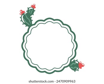 Dibujado a mano Cactus Frame Line Art