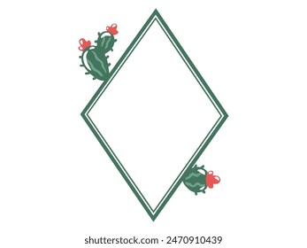 Dibujado a mano Cactus Frame Line Art