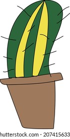 Hand drawn cactus icon illustration