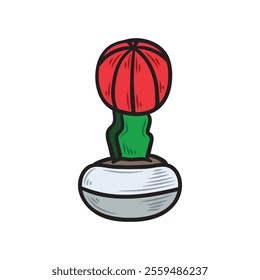 Hand Drawn Cactus Illustration Colored - 03