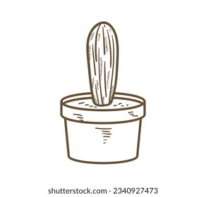 hand drawn cactus illustration. Vector Illustration. cacti with flowers. Set of cactuses. isolated on white background. cactus outline sketch. cactus drawing. cactus plants line art background.
