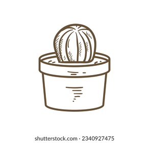 ilustración de cactus dibujada a mano. Ilustración vectorial. cactus con flores. Conjunto de cactús. aislado de fondo blanco. esbozo de contorno de cactus. dibujo de cactus. las plantas de cactus bordean el fondo del arte.