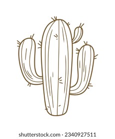 ilustración de cactus dibujada a mano. Ilustración vectorial. cactus con flores. Conjunto de cactús. aislado de fondo blanco. esbozo de contorno de cactus. dibujo de cactus. las plantas de cactus bordean el fondo del arte.