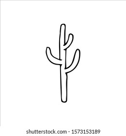 Hand drawn cactus isolated on a white background. Vector illustration in cartoon style.