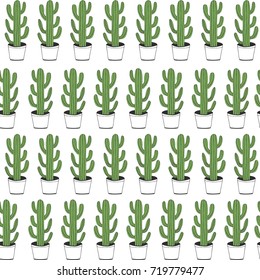 Hand drawn cactus pattern